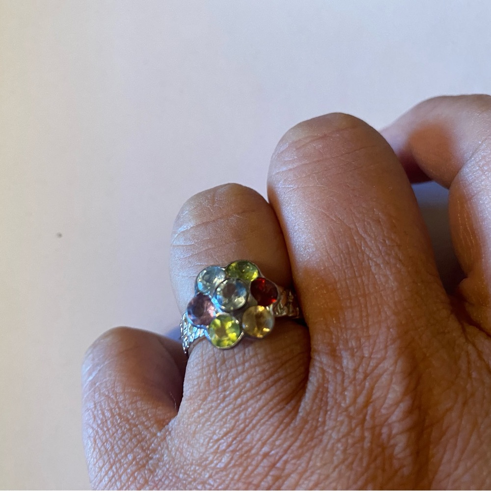 Sterling Silver Multi Gemstone Ring - image 6